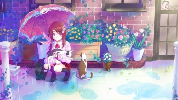 动漫女孩猫咪桌面壁纸