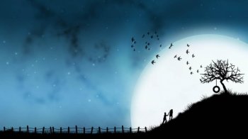 月亮之上桌面壁纸