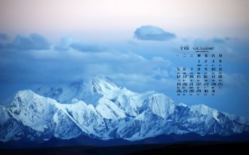 2015年10月日历四川贡嘎雪山唯美风景高清桌面壁纸下载4