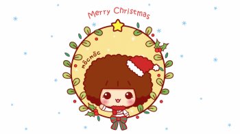 可爱卡通摩丝摩丝圣诞快乐高清电脑桌面壁纸