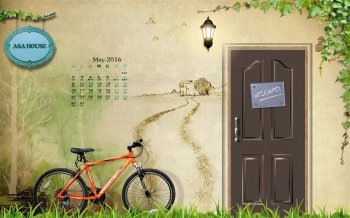2016年5月日历自行车小清新高清壁纸