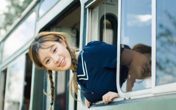 可爱双马尾女孩日系甜美写真桌面壁纸