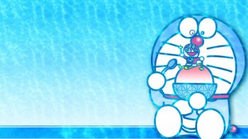 哆啦a梦蓝色动画桌面壁纸