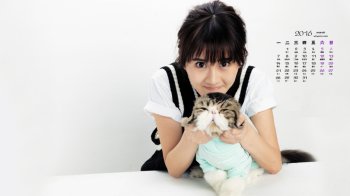 2016年3月日历可爱女孩桌面壁纸