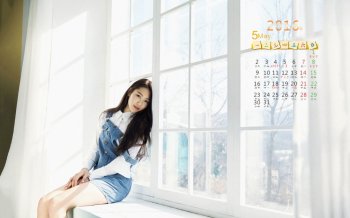 2016年5月唯美清新美女日历桌面壁纸大全4下载