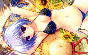 夏日动漫泳装少女高清壁纸下载