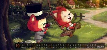 好看的阿狸荡秋千阿狸日历壁纸桌面图片壁纸下载