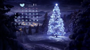 2015年7月日历精选唯美圣诞树图片桌面壁纸下载