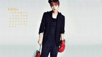 2015年9月日历EXO小鲜肉鹿晗帅气电脑桌面壁纸下载2