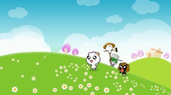 草原可爱卡通桌面背景