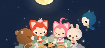 有你们在身旁 阿狸2015年中秋节快乐桌面壁纸