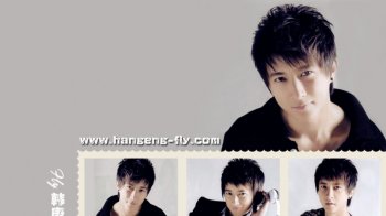 帅气中国流行歌手韩庚精彩拼图桌面壁纸