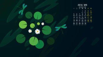 2016年9月日历个性创意花卉桌面壁纸