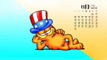 萌萌可爱猫咪日历猫咪卡通加菲猫高清萌系电脑桌面壁纸下载