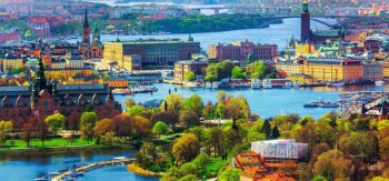 瑞典，斯德哥尔摩，城市，河流，桥梁，船，城市风景桌面壁纸