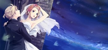 VOCALOID，镜音连，镜音铃，恋人，婚纱，拥抱，浪漫，星空，动漫电脑壁纸