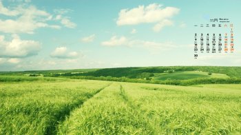 2015年11月日历绿色宽屏桌面壁纸图片6下载