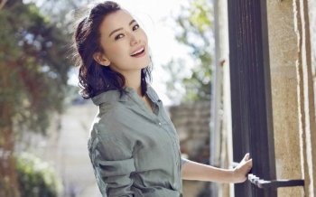 高圆圆半丸子头时尚写真电脑壁纸