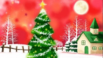 快乐圣诞节圣诞树桌面壁纸