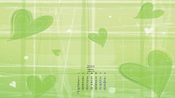 2016年2月日历简约清新护眼桌面壁纸下载2