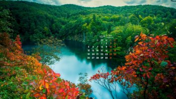 2015年10月日历清新护眼风光美景宽屏壁纸2下载