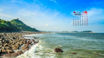 2016年1月日历精选唯美海滩桌面壁纸下载5