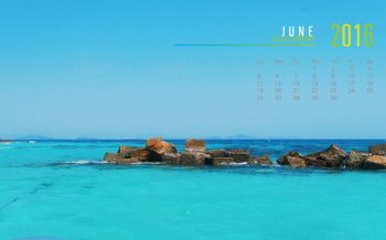2016年6月日历普吉岛大海风景壁纸下载