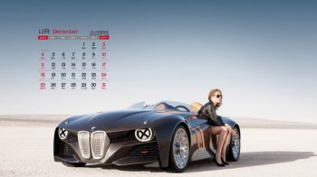 2016年12月跑车月历高清壁纸
