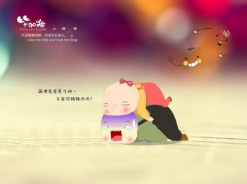 毕加猪卡通情侣