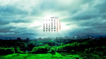 2015年10月日历自然美景桌面壁纸图片3下载