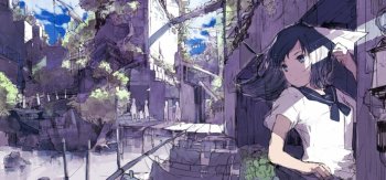 女孩，女学生，城市，艺术的图片，动漫壁纸