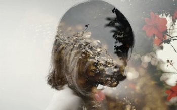 唯美人像多重曝光高清电脑壁纸