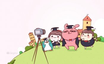 卡通版毕业季高清电脑壁纸
