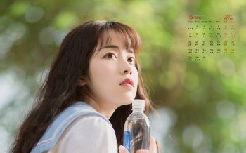 2017年5月清纯校园美女小清新唯美高清日历壁纸