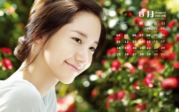 2014年8月日历壁纸yoona允儿唯美高清清新写真