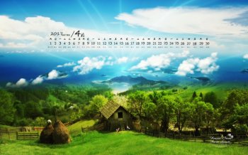 2017年4月清新自然的风景护眼日历壁纸