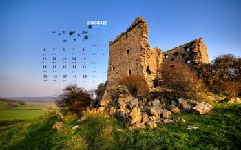 2016年1月日历唯美人文古迹高清壁纸
