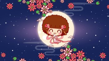 摩丝摩丝中秋节卡通高清图片桌面壁纸