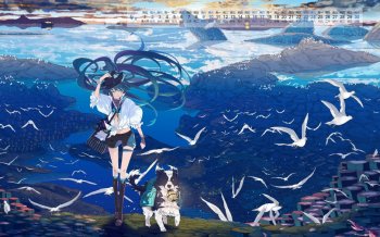 2016年4月日历世界旅行初音未来同人动漫壁纸