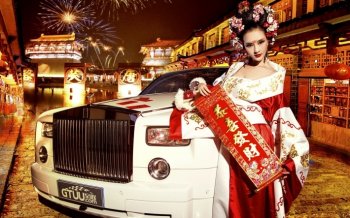 劳斯莱斯性感车模伊彦写真壁纸