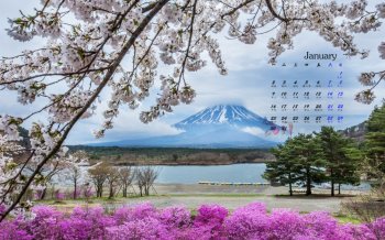 2017年1月自然风景高清桌面日历壁纸