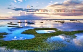 2014年8月日历壁纸WIN 8宽屏风景好看图片