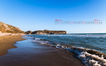 2017年2月清新海洋风景日历壁纸