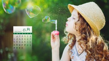 2016年8月日历可爱小萝莉电脑桌面壁纸
