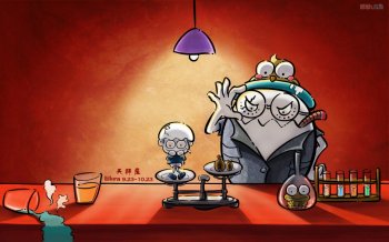 怒怒与阿呆十二星座卡通搞笑桌面壁纸下载6