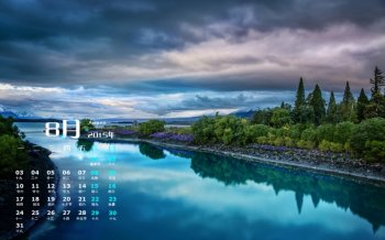 2015年8月日历特卡波风景桌面壁纸下载