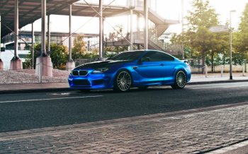 宝马F13蓝色跑车图片电脑桌面壁纸下载