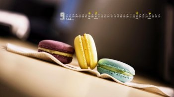 很是有诱惑感的日历诱人甜品女生最爱马卡龙电脑桌面壁纸下载