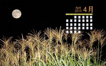 2015年4月日历壁纸精选简约风格的一轮皎洁的明月月亮素材图片下载