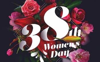 38妇女节创意海报桌面壁纸